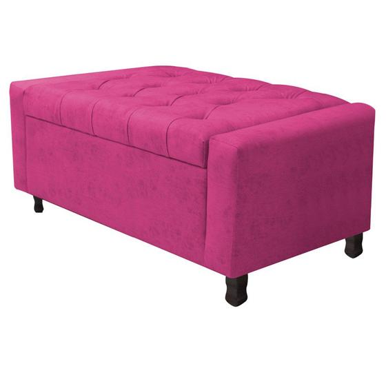 Imagem de Calçadeira Baú Solteiro Everest P02 90 cm para cama Box Suede Pink - Amarena Móveis