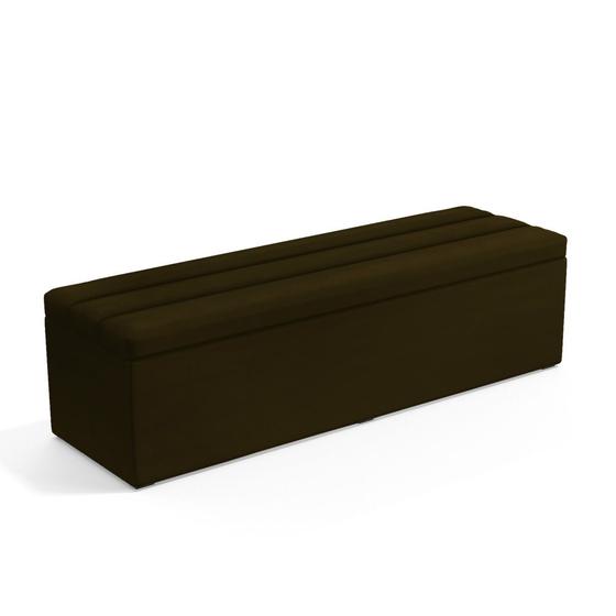 Imagem de Calçadeira Baú Ursa 140 para Cama de Casal N-027 Veludo Marrom Chocolate Aradecor