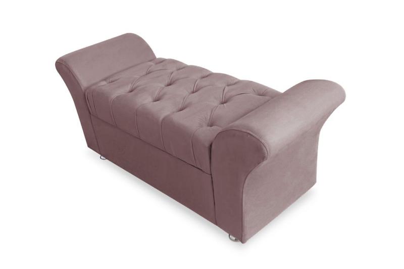 Imagem de Calçadeira Baú Veneza Para Cama King 195 cm Suede Rose DL Decor