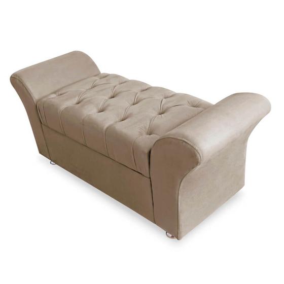 Calçadeira Baú Veneza Queen Size 160cm Suede - Ecotec Decor Menor preço em Calçadeira Baú Veneza Queen Size 160cm Suede - Ecotec Decor