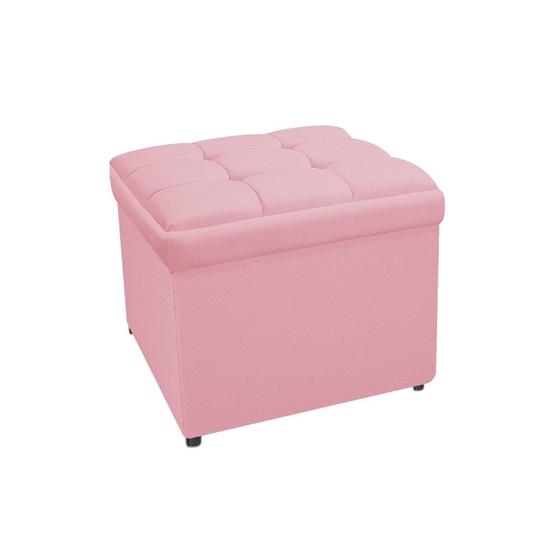 Imagem de Calçadeira Copenhague 100 cm Solteiro Suede Rosa Bebê - Doce Sonho Móveis