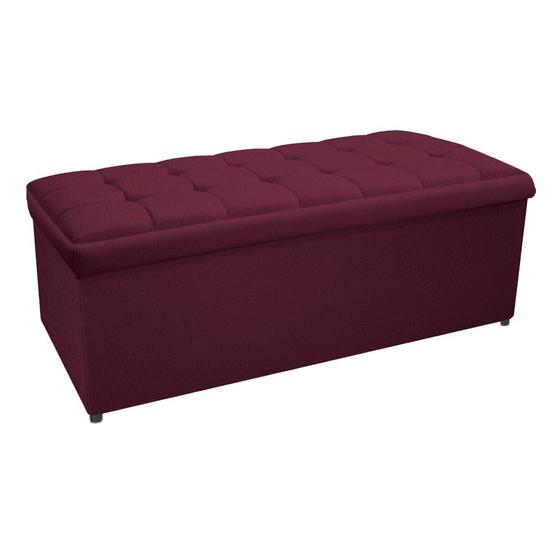 Imagem de Calçadeira Copenhague 195 cm King Size Suede Bordô - Doce Sonho Móveis