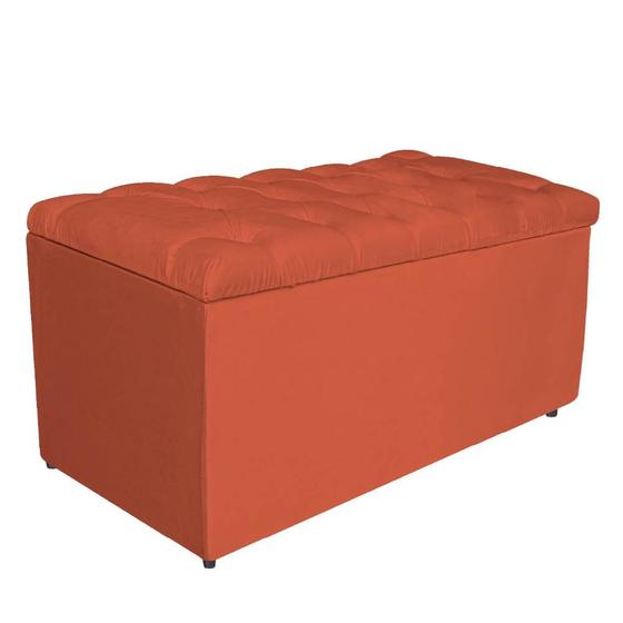 Imagem de Calçadeira Estofada Liverpool 90 cm Solteiro Suede Terracota - Amarena Móveis