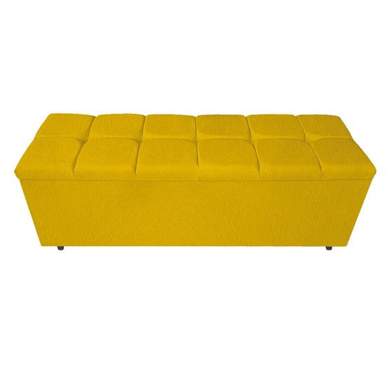 Imagem de Calçadeira Estofada Manchester 160 cm Queen Size Suede Amarelo - Doce Sonho Móveis