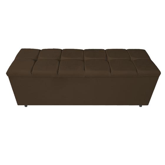 Imagem de Calçadeira Estofada Manchester 160 cm Queen Size Suede Marrom - ADJ Decor