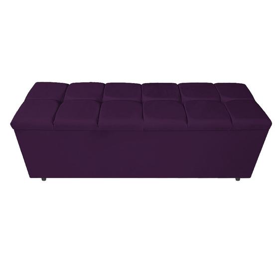 Imagem de Calçadeira Estofada Manchester 195 cm King Size Suede Roxo - Doce Sonho Móveis