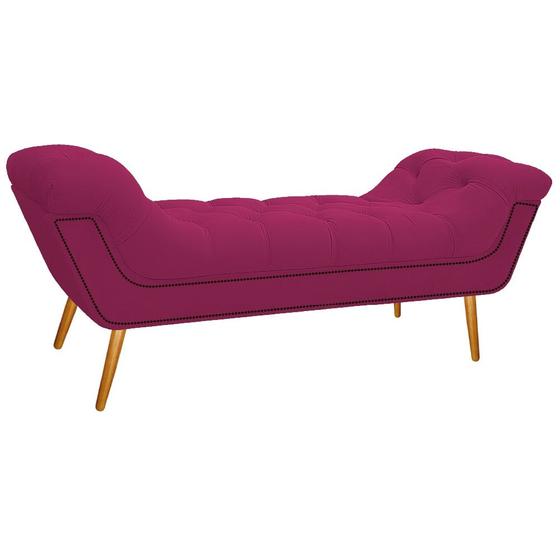 Imagem de Calçadeira Estofada Veneza 140 cm Casal Suede Pink - Amarena Moveis