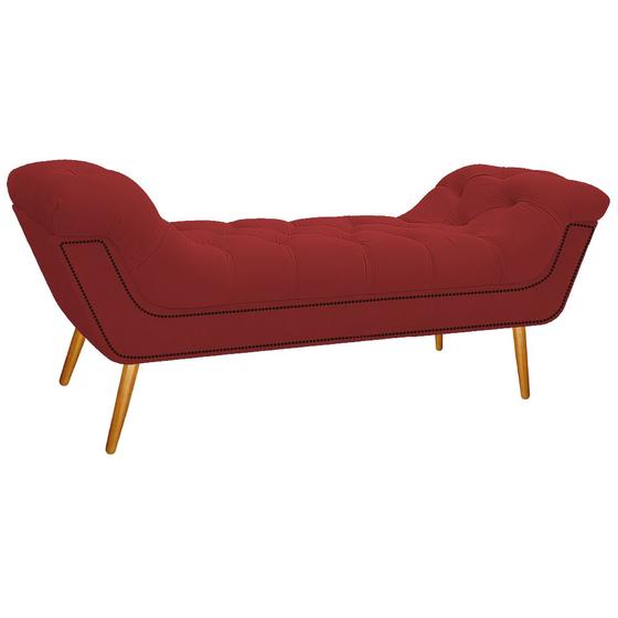 Imagem de Calçadeira Estofada Veneza 160 cm Queen Size Corano Vermelho - ADJ Decor