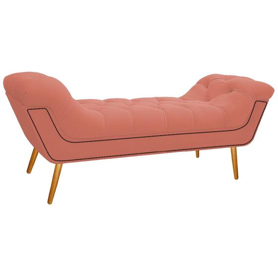 Imagem de Calçadeira Estofada Veneza 195 cm King Size Suede Coral - Amarena Móveis