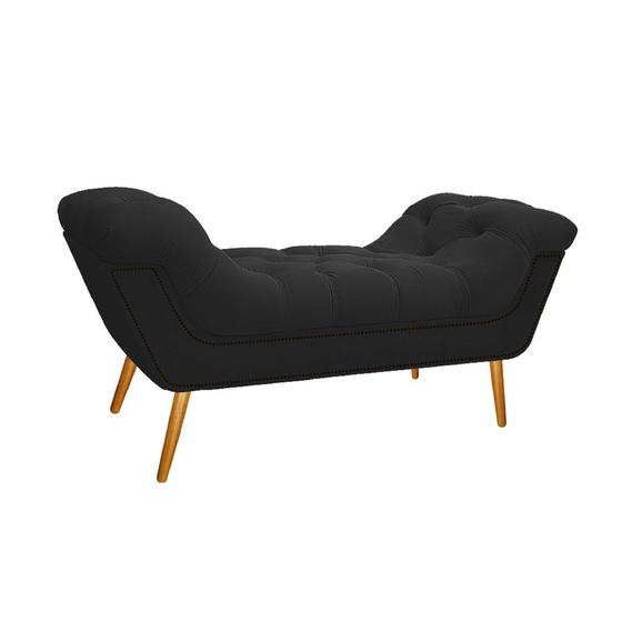 Imagem de Calçadeira Estofada Veneza 195 cm King Size Suede Preto - Amarena Moveis