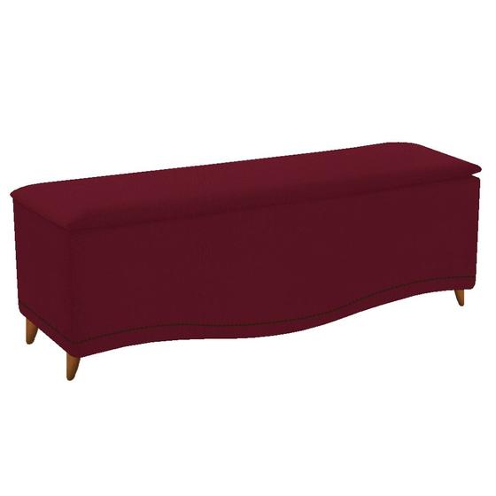 Imagem de Calçadeira Estofada Yasmim 140 cm Casal Suede Bordô - ADJ Decor