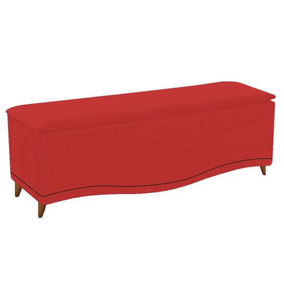 Imagem de Calçadeira Estofada Yasmim 160 cm Queen Size Corano Vermelho - ADJ Decor