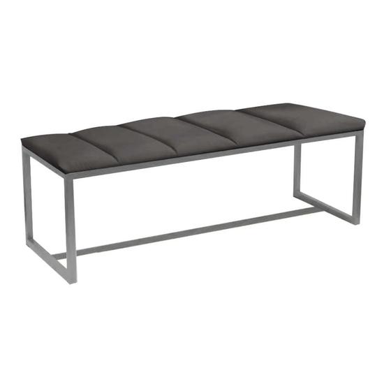 Imagem de Calçadeira Industrial Carla 100cm Solteiro Quarto Box Cama Ferro Cinza material sintético Cinza Escuro - Ahz Móveis