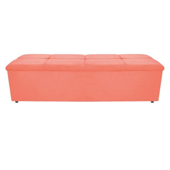 Imagem de Calçadeira Munique 140 cm Casal Suede Coral AM Decor