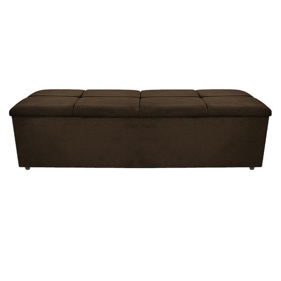 Imagem de Calçadeira Munique 140 cm Casal Suede Marrom - ADJ Decor