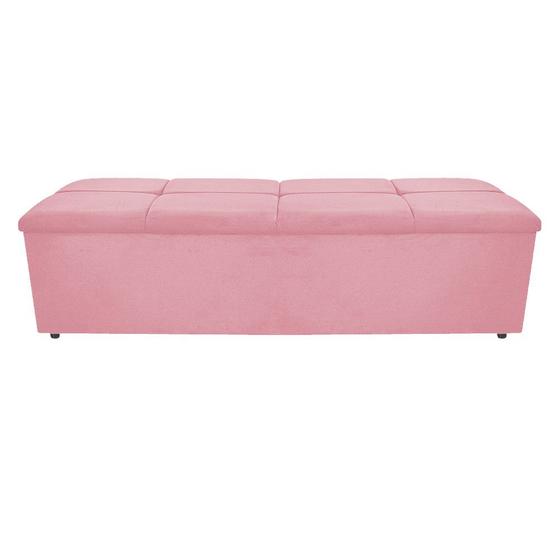 Imagem de Calçadeira Munique 160 cm Queen Size Suede Rosa Bebê - ADJ Decor