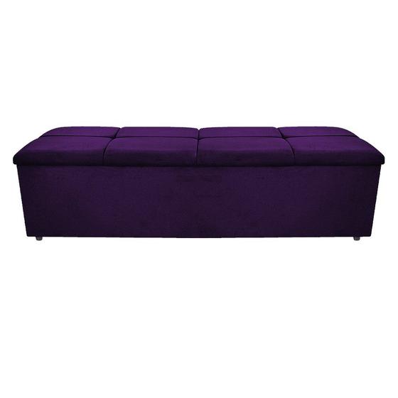 Imagem de Calçadeira Munique 160 cm Queen Size Suede Roxo - ADJ Decor