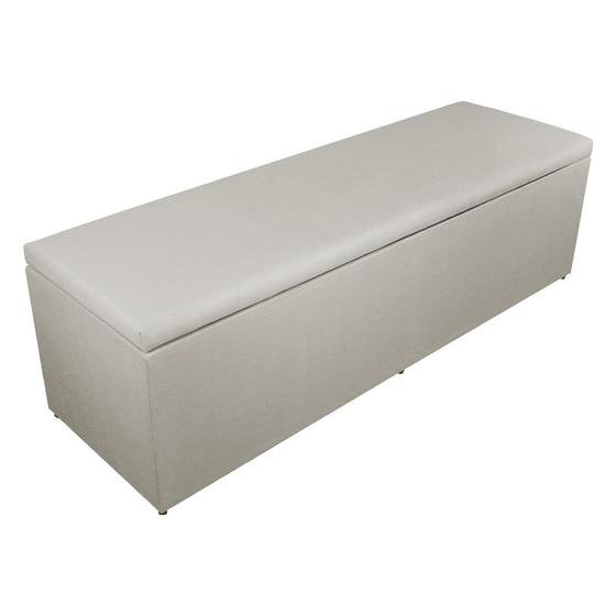 Imagem de Calçadeira Recamier Baú Casal 140cm Eva Suede Bege - DS Estofados