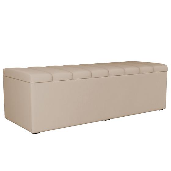 Imagem de Calçadeira Recamier Baú Para Cama De Casal Dália 140x50 Cm W01 Suede Bege - Lyam Decor