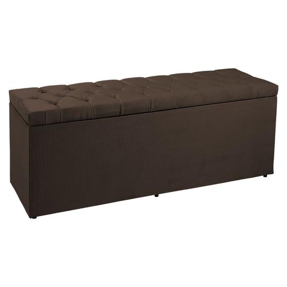 Imagem de Calçadeira Recamier Baú Queen 1,60m Madrid Suede - Pallazio