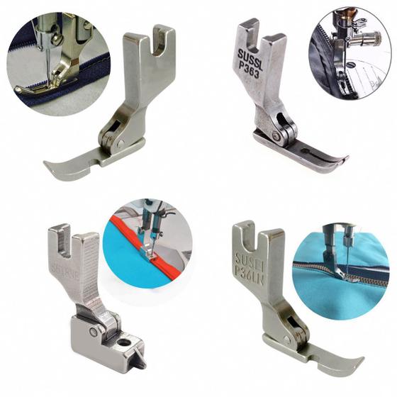 Imagem de Calcador Para Pregar Zíper em Maquinas de Costura Reta Industrial Convencional Eletrônica