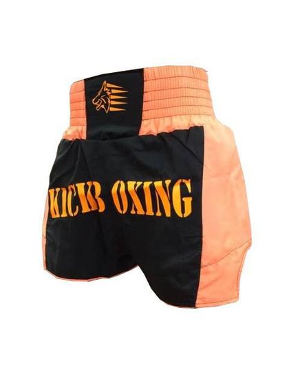 Imagem de Calção Short Kickboxing Premium Hurricane - Preto/Laranja