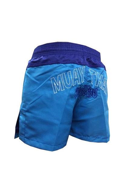 Imagem de Calção Short Muay Thai - Company V2 - Bordado - Azul/Azul Claro- Feminino -