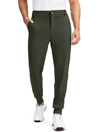 Imagem de Calças de corrida de golfe Soothfeel para homens Slim Fit Stretch Green M