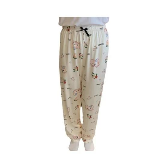 Imagem de Calças De Pijama De Algodão Sanrio Hello Kitty Femininas Verão Fino Solto Pijamas De Desenho Animado