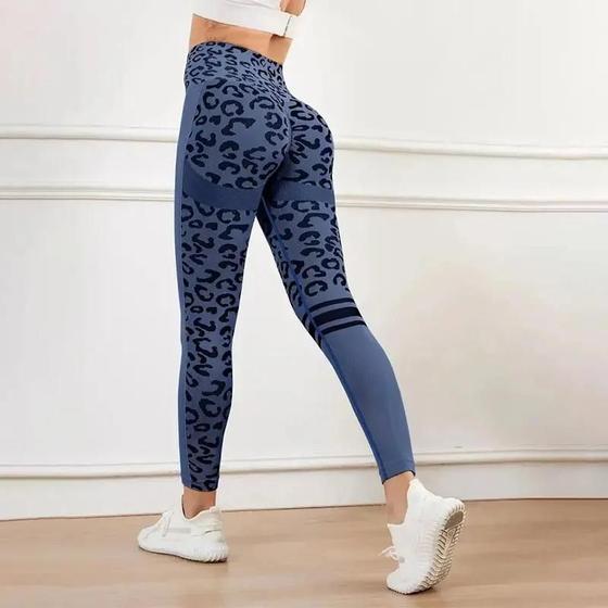 Imagem de Calças de Yoga com Estampa de Leopardo - Cintura Alta, Elásticas e Sem Costura