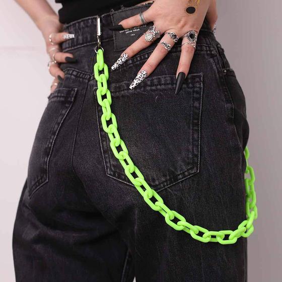 Imagem de Calças jeans Wallet Chain Bounzhi Hip Hop para homens e mulheres