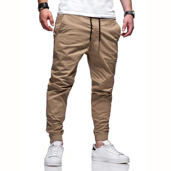 Imagem de Calças Jogger Jeans Camuflada Masculina Com Punho Elástico