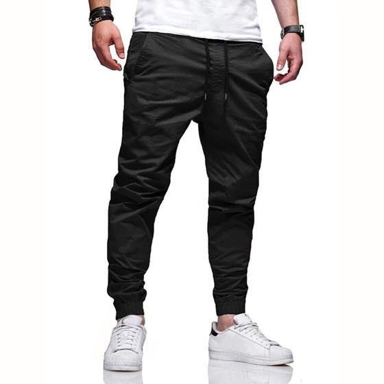 Imagem de Calças Jogger Jeans Camuflada Masculina Com Punho Elástico