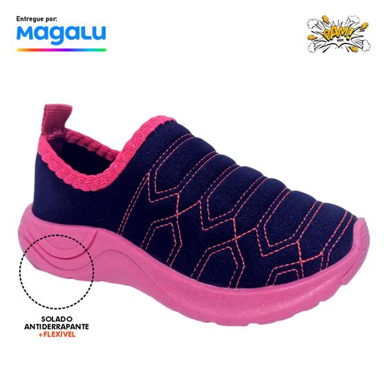 Imagem de Calce facil infantil Tenis Tie Dye feminino barato direto da fabrica sem cadarço slip on