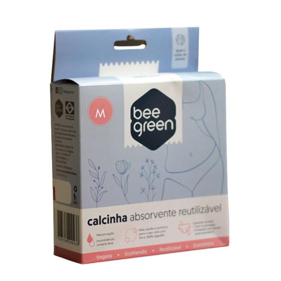 Imagem de Calcinha Absorvente Reutilizável Fluxo Menstrual Bee Green