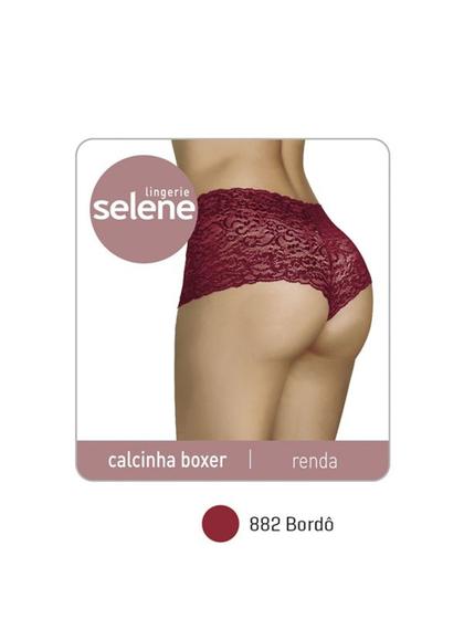 Imagem de Calcinha boxer em renda Selene G Bordo