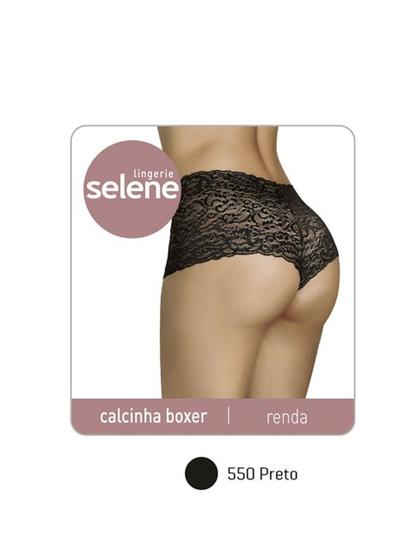 Imagem de Calcinha boxer em renda Selene G Preta