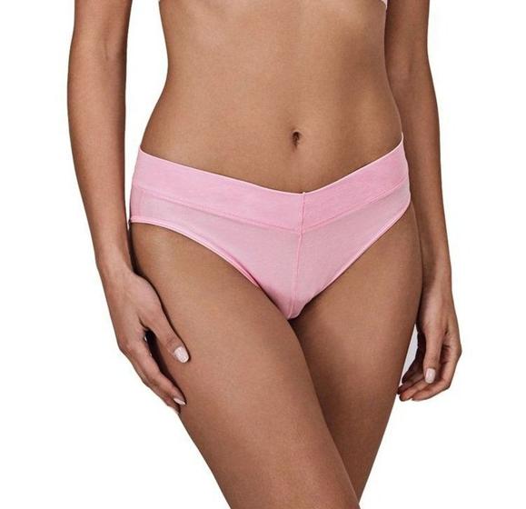 Imagem de Calcinha Calça Cavada Secret Cotton DeMillus 26058 Tamanho EG Cós Duplo Sem Elástico Cor Rosa Verano