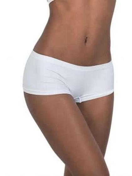 Imagem de Calcinha Calça Short Ultraleve DeMillus 55600 Tamanho Único Veste PE a EG Sem Costuras Cor Branco