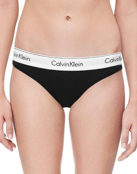 Imagem de Calcinha Calvin Klein, biquíni elástico moderno de algodão, preta S