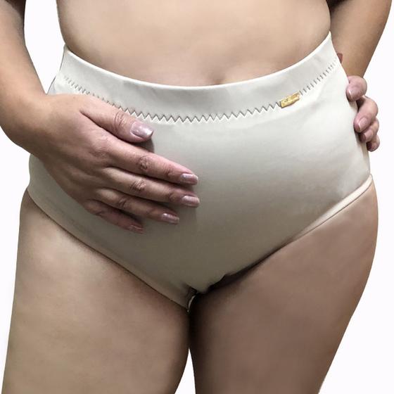 Imagem de Calcinha Cinta Plus Size Pós Parto Alta com elástico rebatido em cetinete power