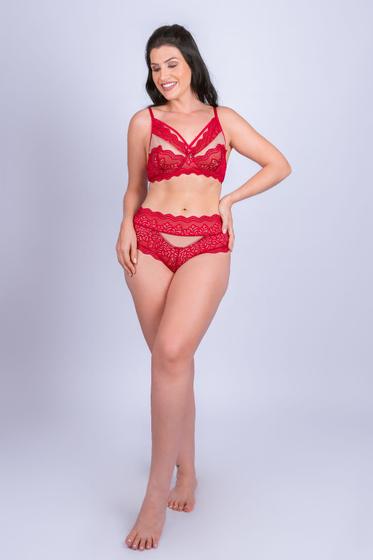 Imagem de Calcinha de Renda e Sutiã de Renda e Tule - Stella Bernardi