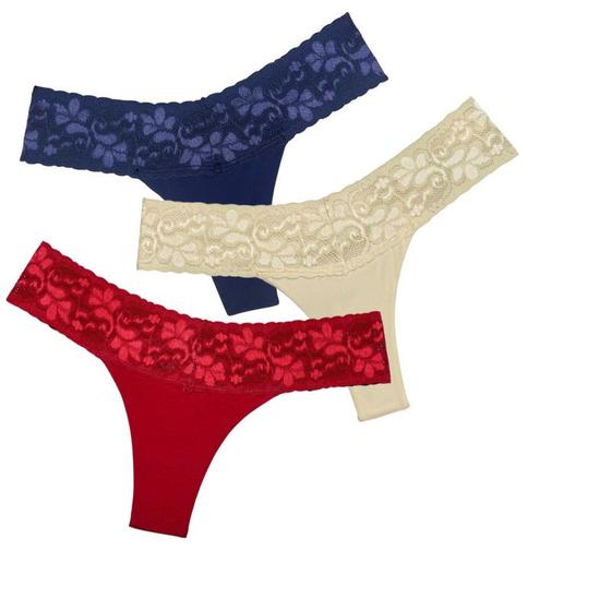 Imagem de Calcinha Feminina Kit De 3 Em Algodao Varias Cores Dia A Dia