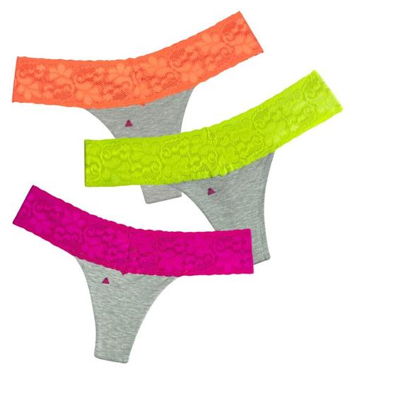 Imagem de Calcinha Feminina Kit De 3 Em Algodao Varias Cores Dia A Dia