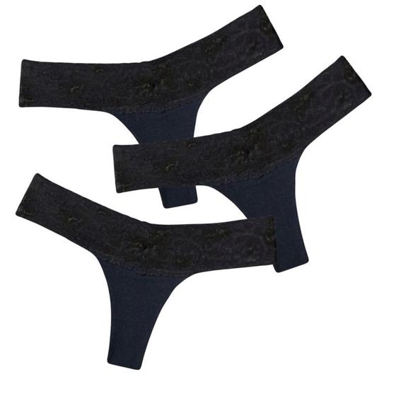 Imagem de Calcinha Feminina Kit De 3 Em Algodao Varias Cores Dia A Dia