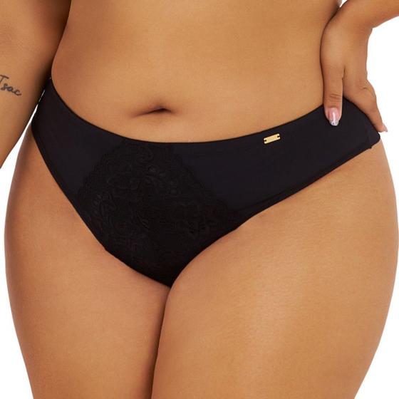 Imagem de Calcinha Fio Dental Com Renda Frontal Microfibra Plus Size - Dilady