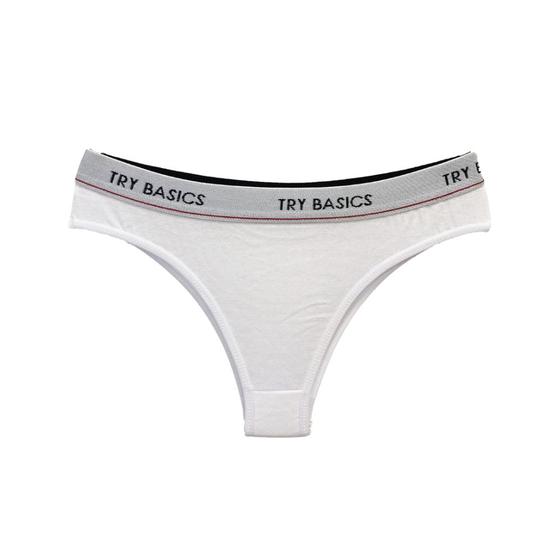 Imagem de Calcinha Fio Dental Cotton Algodão Confortável com Elástico Try Basics