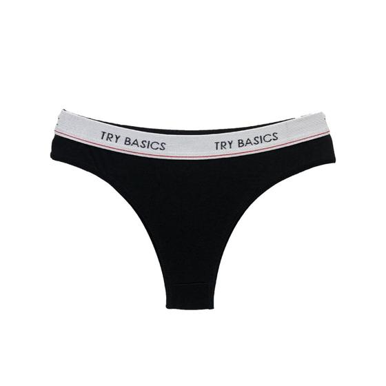Imagem de Calcinha Fio Dental Cotton Algodão Confortável com Elástico Try Basics