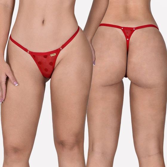 Imagem de Calcinha Fio Dental Triângulo com Strass - Olha Amor