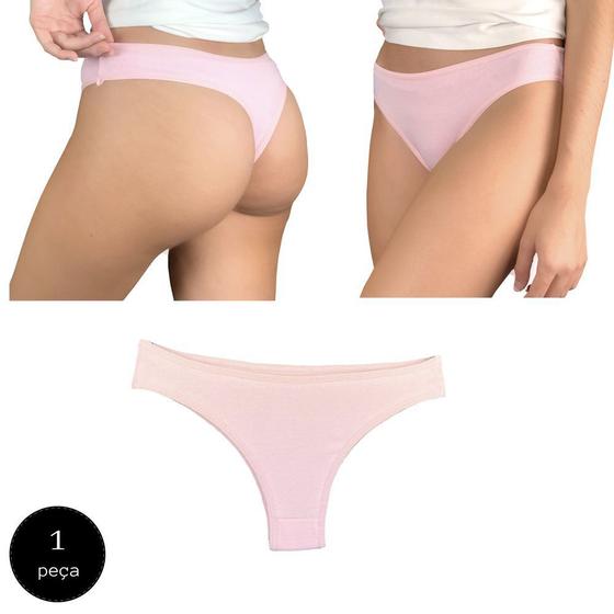Imagem de Calcinha Fio Dental Try Basics Algodão Cotton Básica Lisa Moda Lingerie